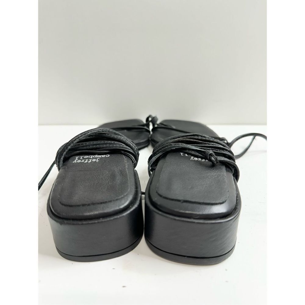 Jeffrey Campbell Black Strappy Lace-Up Block Heel Sandals - Picture 7 of 9